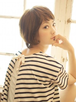 メリハリ効かせたローライトで小顔！なショートボブ♪