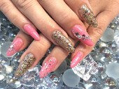 ピンク＆ラメネイル☆彡|Rococo Lovelya Nail 緑店
