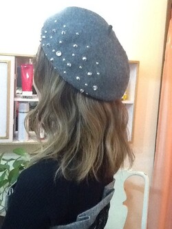 グラデーション＆ハイライトのMixカラー(ベージュ)