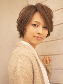 カジュアルニュアンスショートボブ☆無造作カールが◎