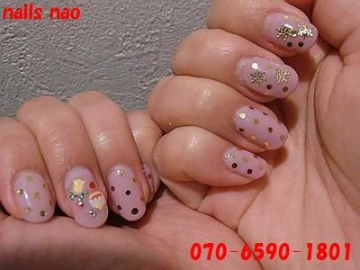 ピンクネイル　クリスマスバージュン|nails nao