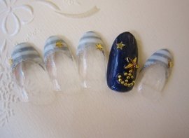 【ジェルネイル】　ボーダーネイル