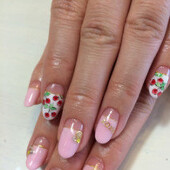 ジェルアート♡チェリー♡|nail beauty image