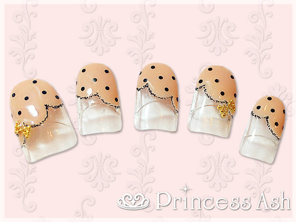 ハートフレンチ×ドット×ピンク|Princess Ash  天王寺ミオプラザ店