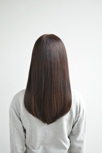 暗髪ストレートセミロング|BANGS