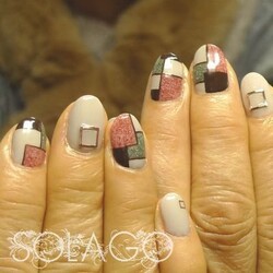 冬色モンドリアンルク|nails SOLAGO