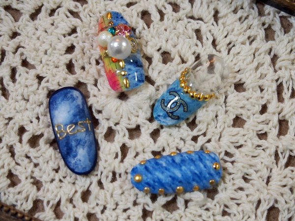 デニムネイルサンプル♪|Ｒｏｎｙ．Ｊ　ネイルサロン＆スクール