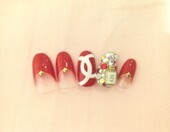 赤フレンチアート|エクセレントネイル　アミュプラザおおいた店