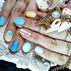 パイナップルアート夏ネイル|mamcollection