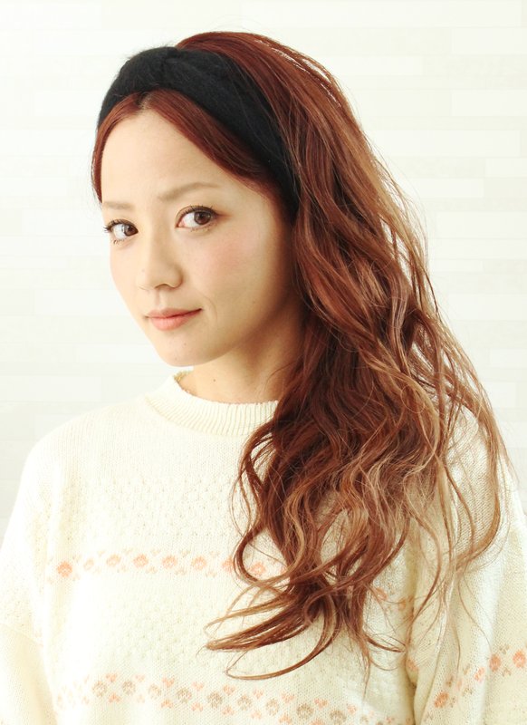 オレンジアッシュ・ロングハイライトカラー|Wiz 富里店