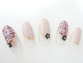 ピンクツイードネイル|Nolaslien