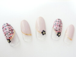 ピンクツイードネイル