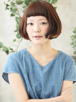 無邪気な甘さのマッシュボブ★みじかめの眉上バング