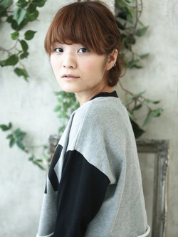 美しい煌やきを演出する艶ボブ★編み込みアレンジ