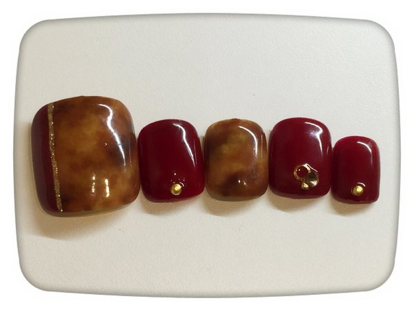 べっこう×ボルドーネイル★|エクセレントネイル　アミュプラザおおいた店