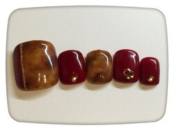 べっこう×ボルドーネイル★|エクセレントネイル　アミュプラザおおいた店