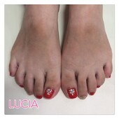 秋フットジェルネイルアート2本ジェルコース|Lucia