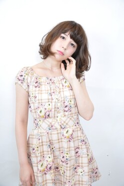 外国人風ゆるふわボブ