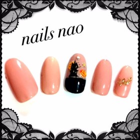 ハロウィン　ベージュ＆セパレートネイル|nails nao