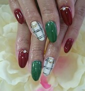 チェック×ワンカラー|HAPPYネイル佐世保店