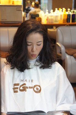 低温保湿デジタルパーマ＋縮毛矯正|Hair EG-O B＋1(ブラックプラスワン)