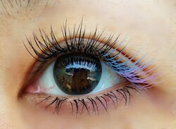 カラーエクステ(目尻ライトブルー＆ラベンダー）|中目黒まつ毛エクステサロン専門店～or LATTe～