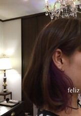 インナーカラー パープル ハイライトStyle☆|feliz