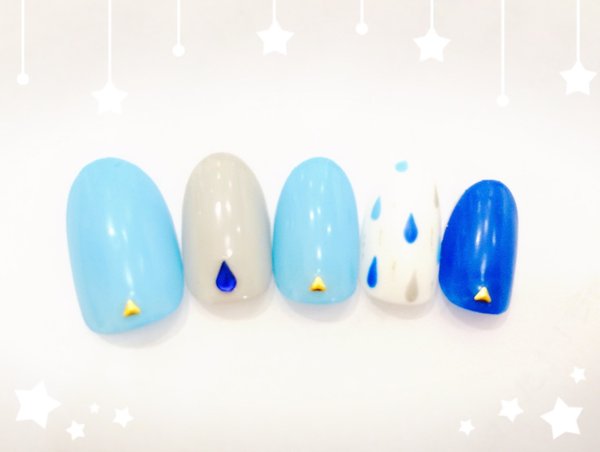 ポップな雨ネイル|エクセレントネイル　佐世保店