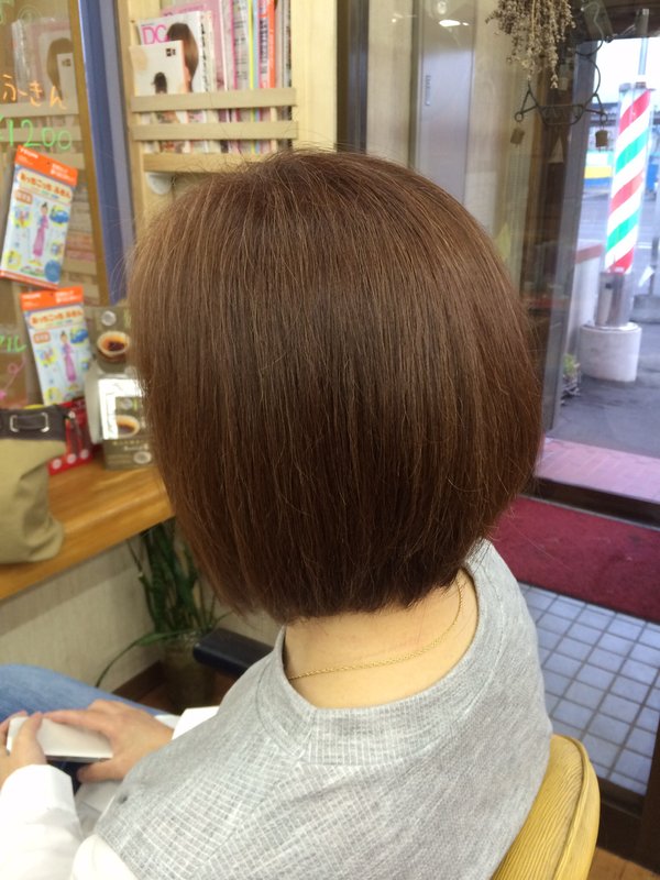 ピンクベージュの前下りボブ|MAYA　マヤ