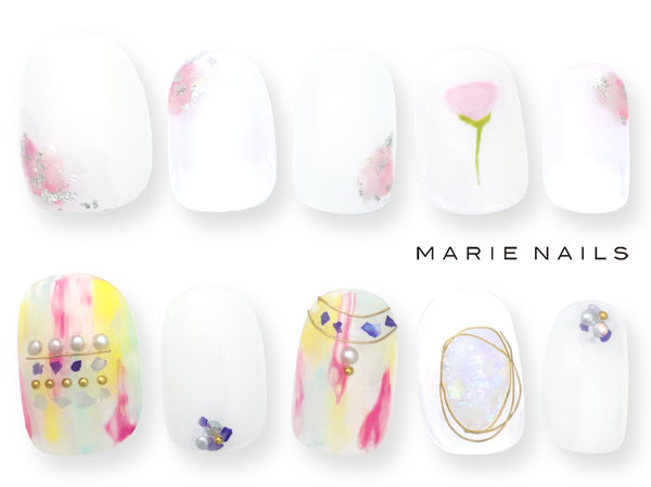 定額7980オフ込＆ストーンのせ放題10本アート2|MARIE NAILS 神戸 三宮店