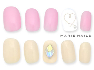 １カラー２本ストーンアート 3980 387 Marie Nails 神戸 三宮店 マリーネイルズコウベサンノミヤテン 兵庫県 三宮 のネイル デザインカタログ ビューティーパーク