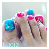 オーロラフットジェルネイル|Lucia