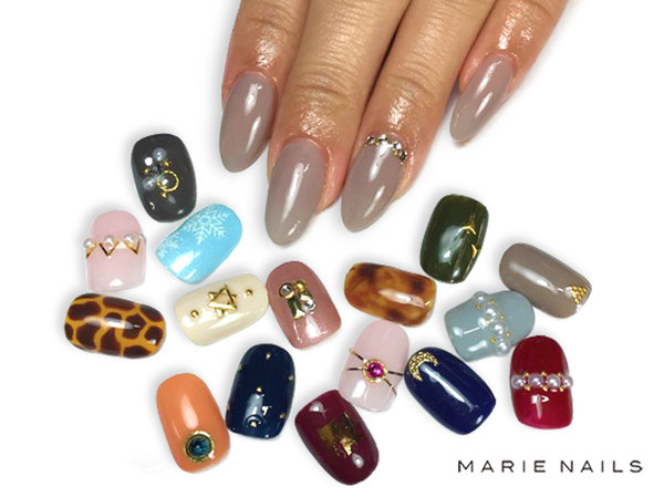 3980円★1カラージェル×ワンポイントアート2本|MARIE NAILS 京都三条通り店