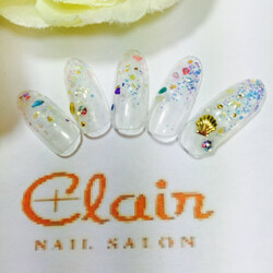 7月定額ジェル¥4.500コース☆デザイン2|スパクレエル　ネイル　旭橋店