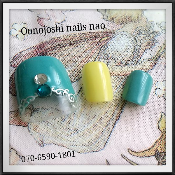 エスニックグリーンフレンチ|nails nao