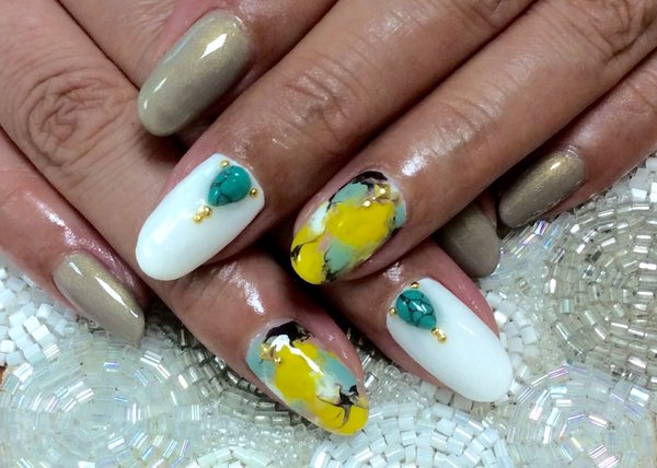 大人マーブルネイル|ネイルサロン　プリューボゥ