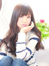 ダークカラーウェーブ・ロングふんわりパーマ|Wiz成田公津の杜店