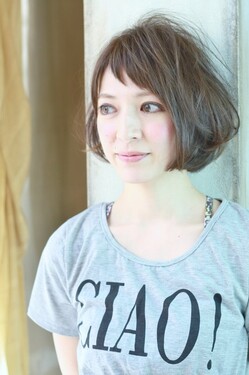 お洒落前髪ボブ☆グレイジュカラー|parade