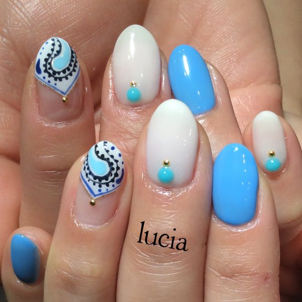 ペイズリー柄ネイル♪|Lucia