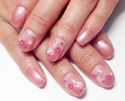 【マニキュアケア】桜　手描き