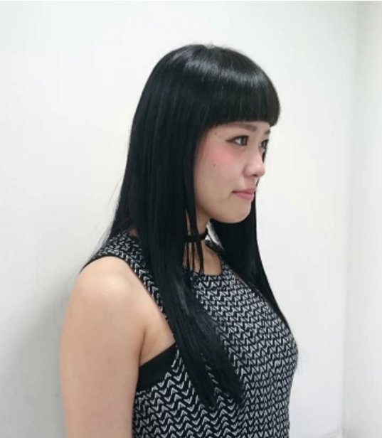 ショートバング ストレートモテロング|Hair salon Greeze