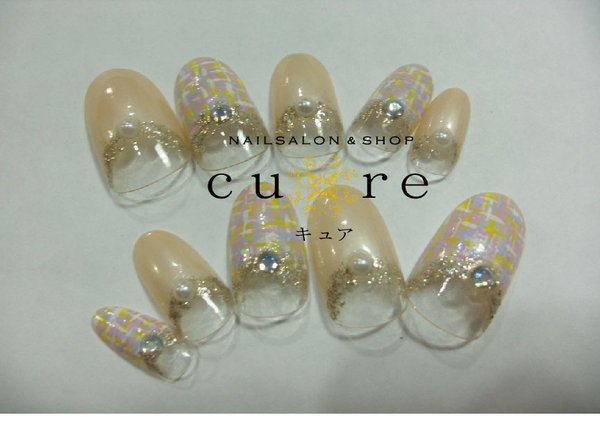 ツイードでネイルチップ|ネイルサロン＆ショップ／ネイルスクール　Ｃｕｒｅ