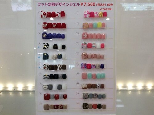 定額7000円フットジェルネイル デザインサンプル