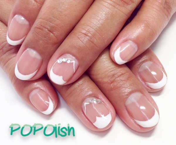 【ジェルネイル】フレンチ　ハート|ネイルサロン　ぽぽりっしゅ