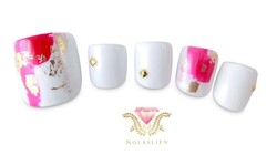 フット　塗りかけネイルアート