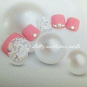 【フット】ラブリーフラワー レース☆|Laffy nail&amp;deco works