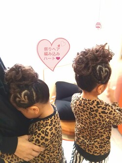 祭りヘアセット　子供