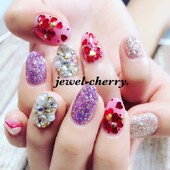 ラメラメキラキラネイル|JEWEL-CHERRY.
