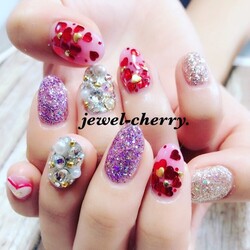 ラメラメキラキラネイル|JEWEL-CHERRY.
