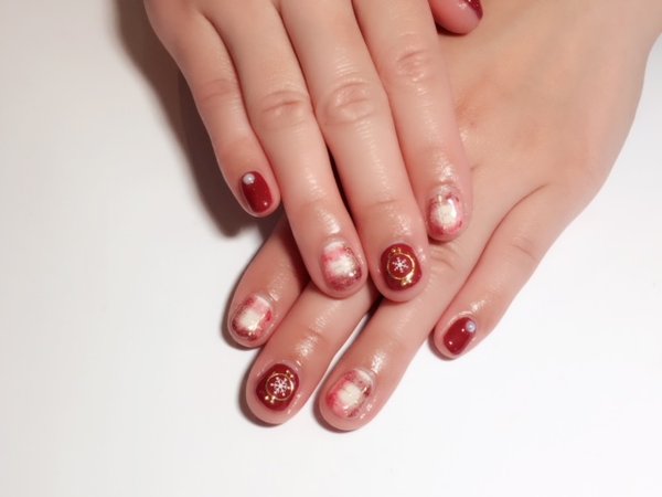 ブランケット冬チェックネイル|Raiz